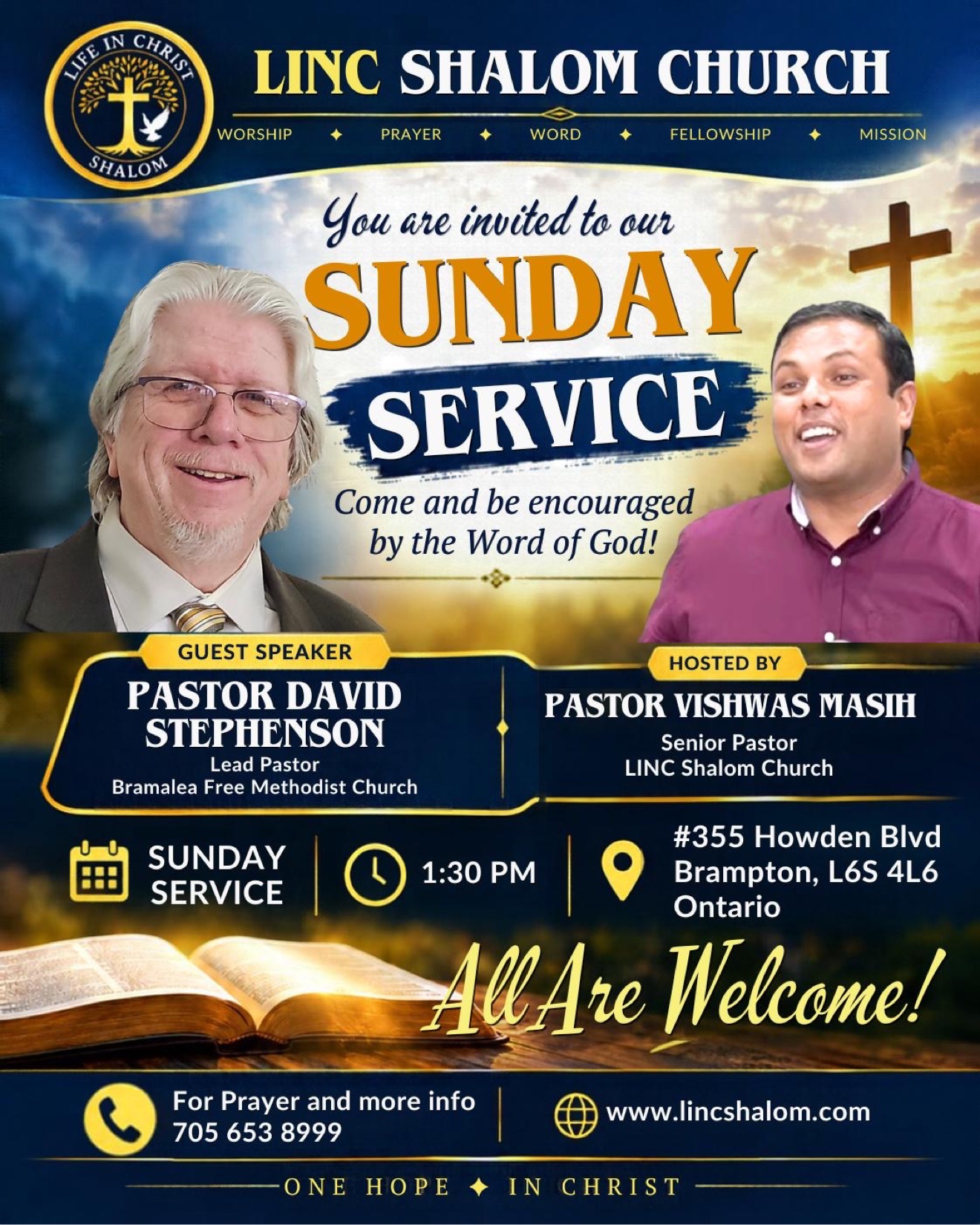 Sunday Service with Guest Speaker Pastor David Stephenson