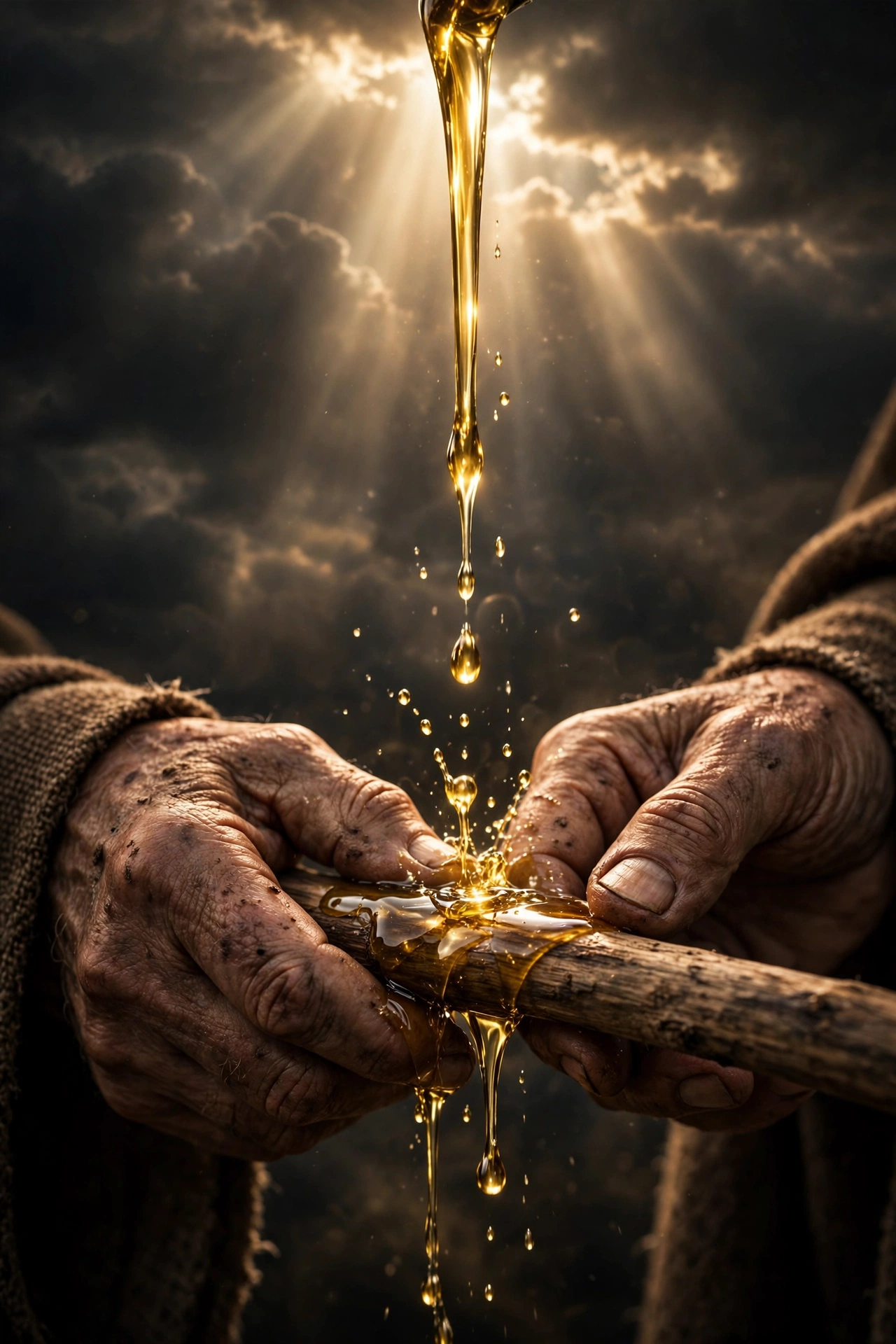 LINC SHALOMGuarding the Anointing: How to Keep What Heaven Placed on You Golden oil poured over a wooden staff in anointed hands